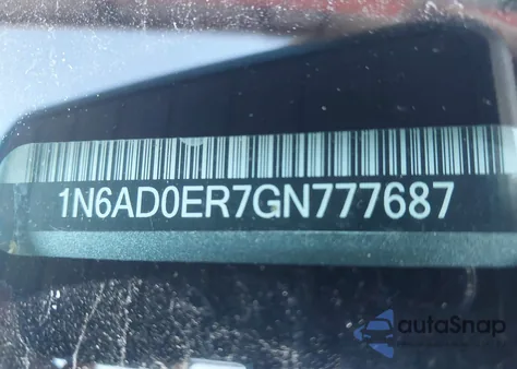 2016 Nissan Frontier Sv z USA, uszkodzony, nr VIN 1N6AD0ER7GN777687